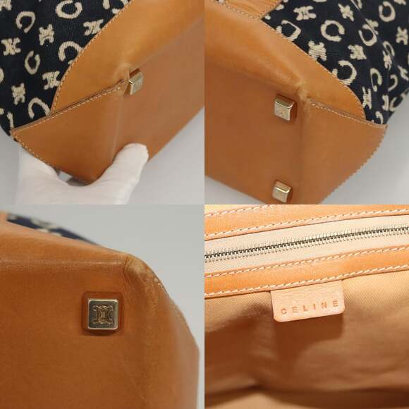 CELINE C Macadam Canvas Tote Bag Canvas Blue Gold - Picture 11 of 13